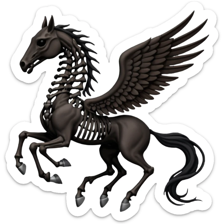 thestral: Winged horses visible only to those who have witnessed death and understand its significance. Can u make it thinner? Like an achal tekkine? sticker