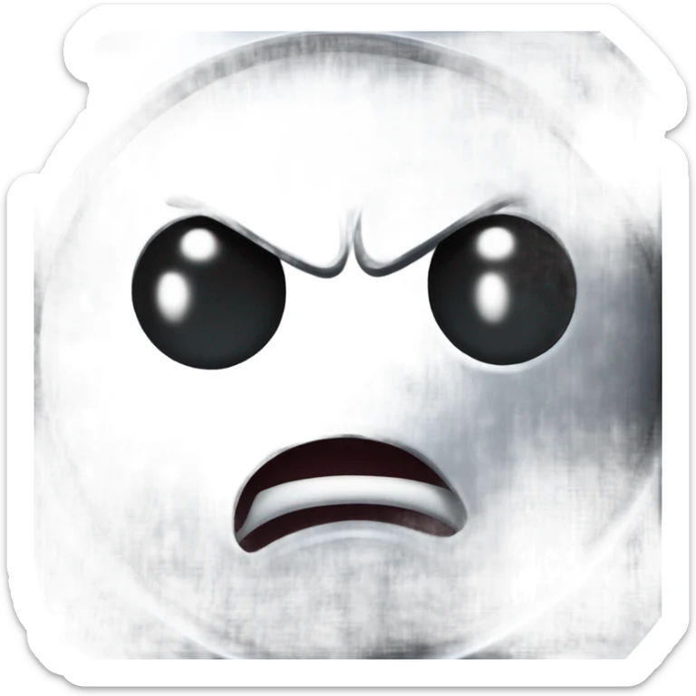 Metal cute mad Kirby Gray ball driving on car wheels with mad eyebrows game sticker