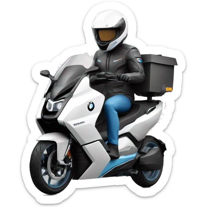 futuristic DELIVERY moto vehicle covered car driver bike bmw c1 bmwc1 sticker
