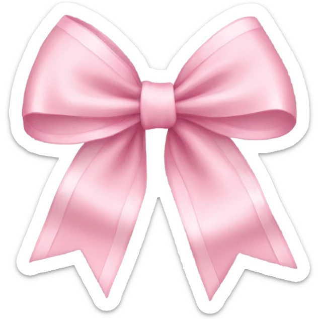 light pink ribbon bow sticker