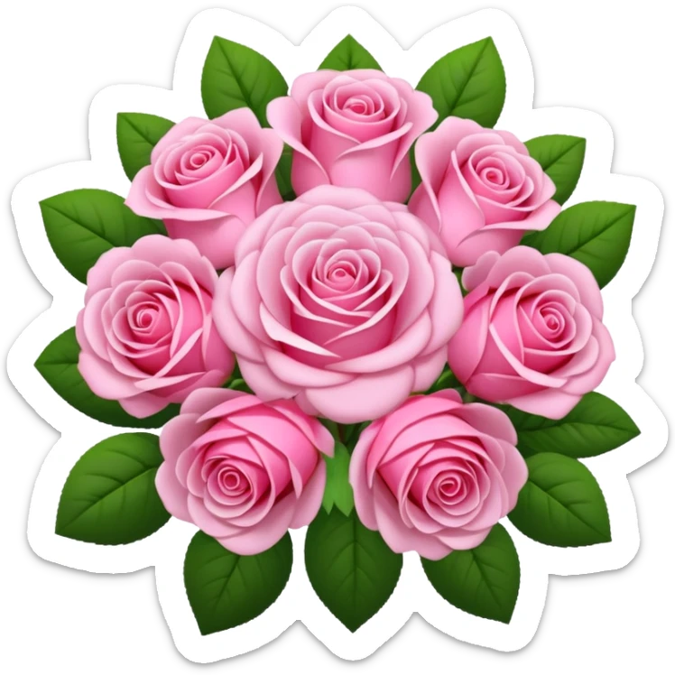 Huge pink flower bouquet with different flowers and pink tones and roses emoji sticker