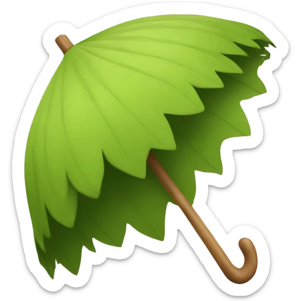 Wooden leaf umbrella sticker