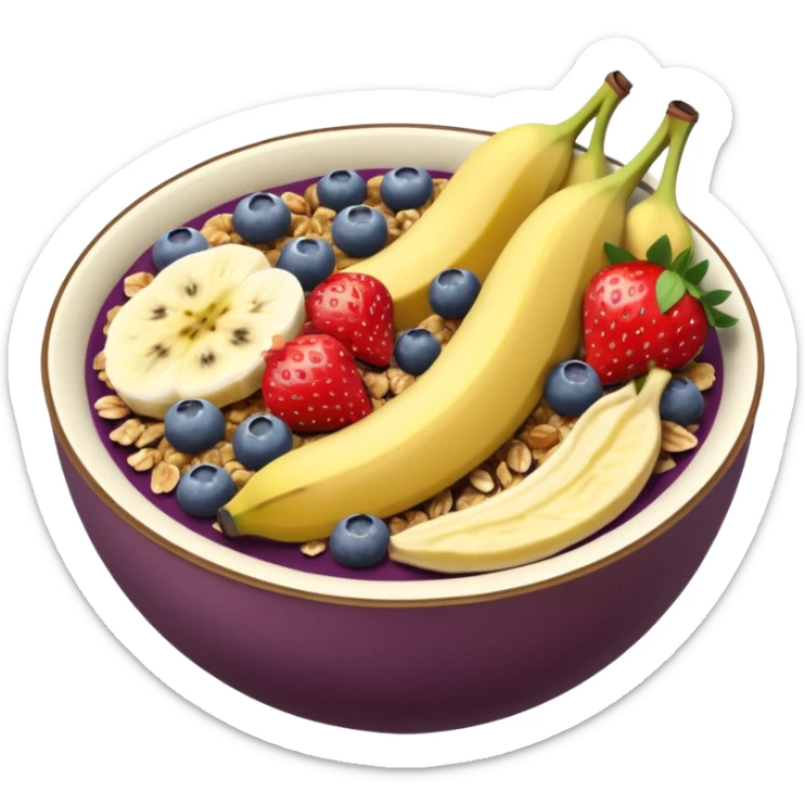 Vaso con açai, que lleve granola plátano arándanos y frutillas sticker