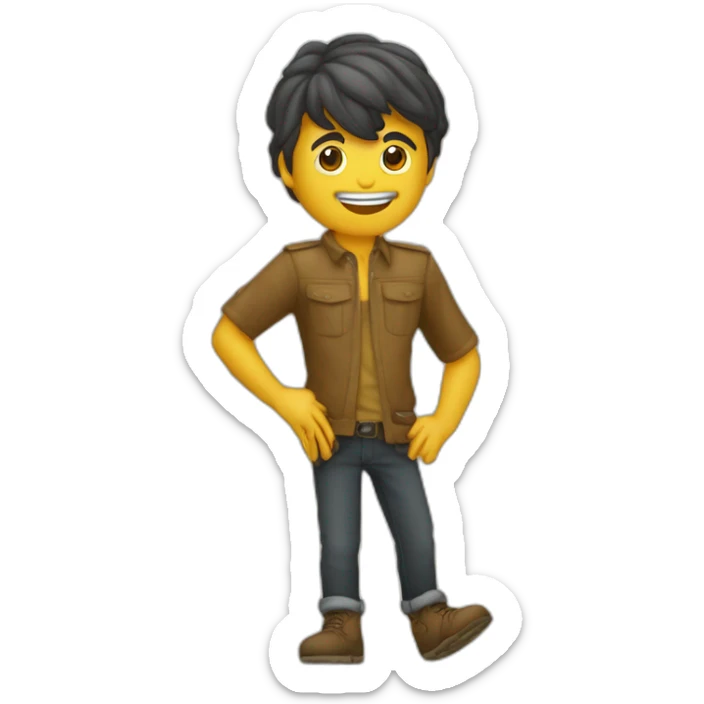 Quelqu’un qui se tient debout derrière quelqu’un dans la figure rit flippant sticker