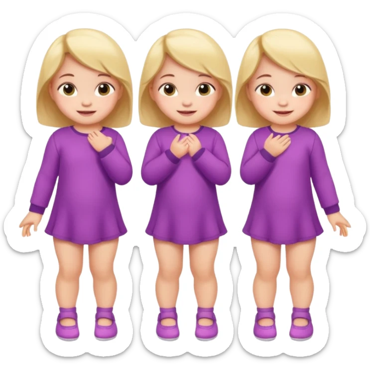 Baby Girl, Different Poses, different outfit, single Baby Girl only. sticker