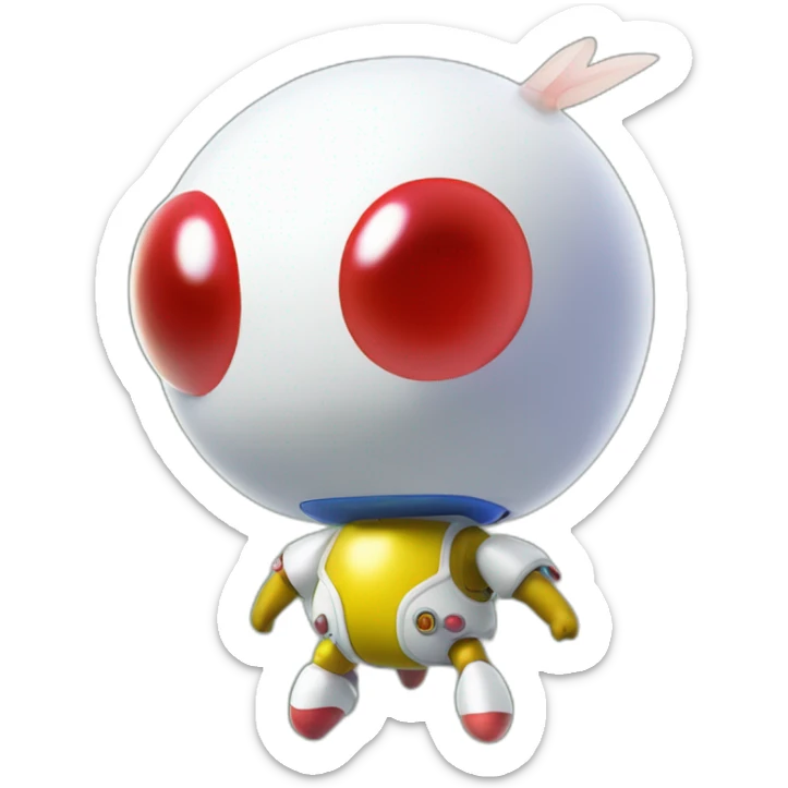 Un emoticon del personaje oficial de Nintendo llamado Olimar lanzando un pikmin sticker