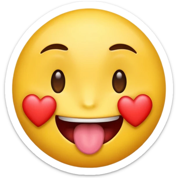 An loving emoji with heart eyes and the tongue out of the mouth sticker
