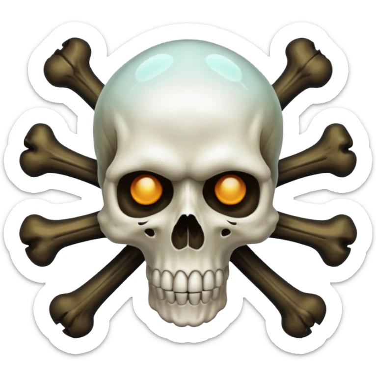 a poisonous cloud of gas, dark swamp color, with an image of a skull and two crossed bones behind the skull sticker
