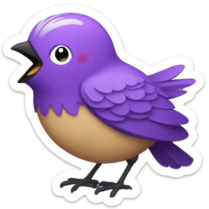 Purple bird is singing  sticker