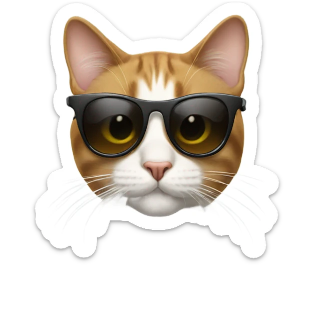 Cat with sunglasses sticker