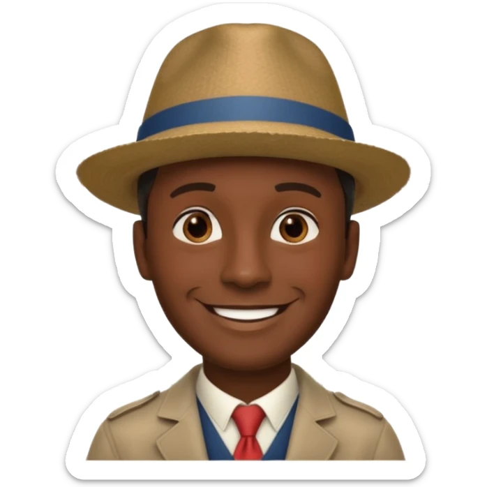 Homme. Créole réunionnais avec chapeau tour eifeil sticker