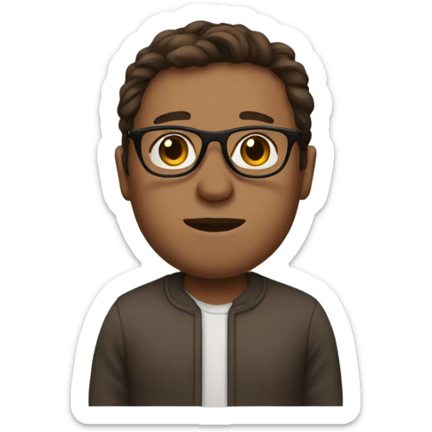 Pregnant man with brown hair and glasses  sticker