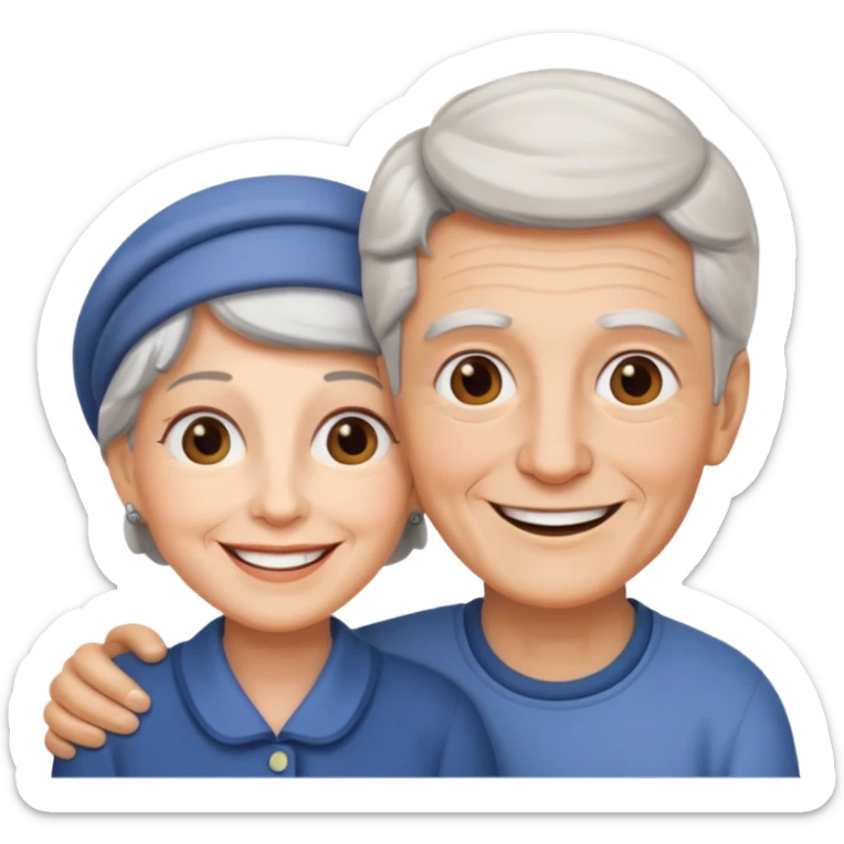 lo mismo que estas haciendo solo coloca alado de la abuela un hombre joven  sticker