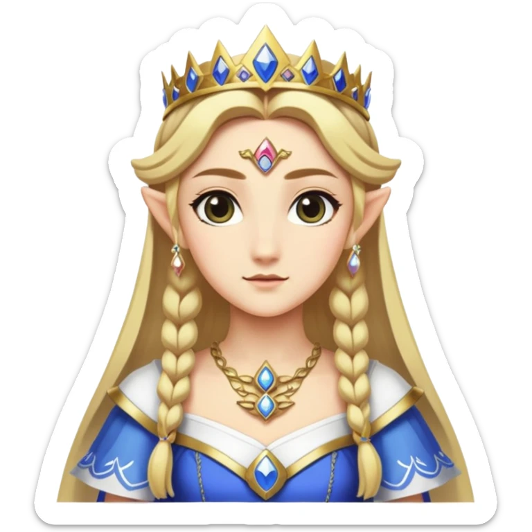 Princess Zelda with blonde hair and royal dress sticker
