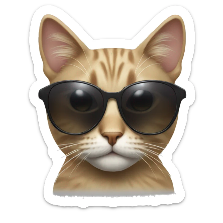 Cat with sunglasses sticker