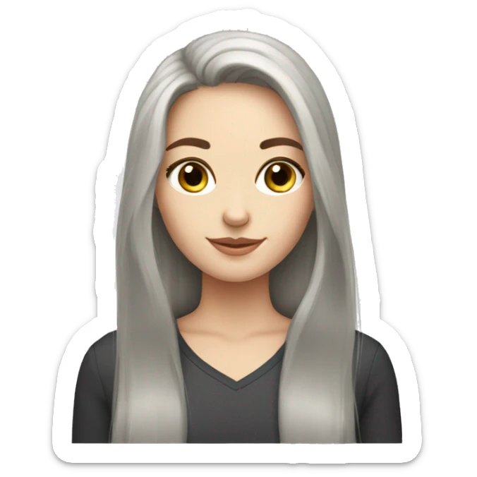 Long hair white girl with 2 cats  one dark grey and one black sticker