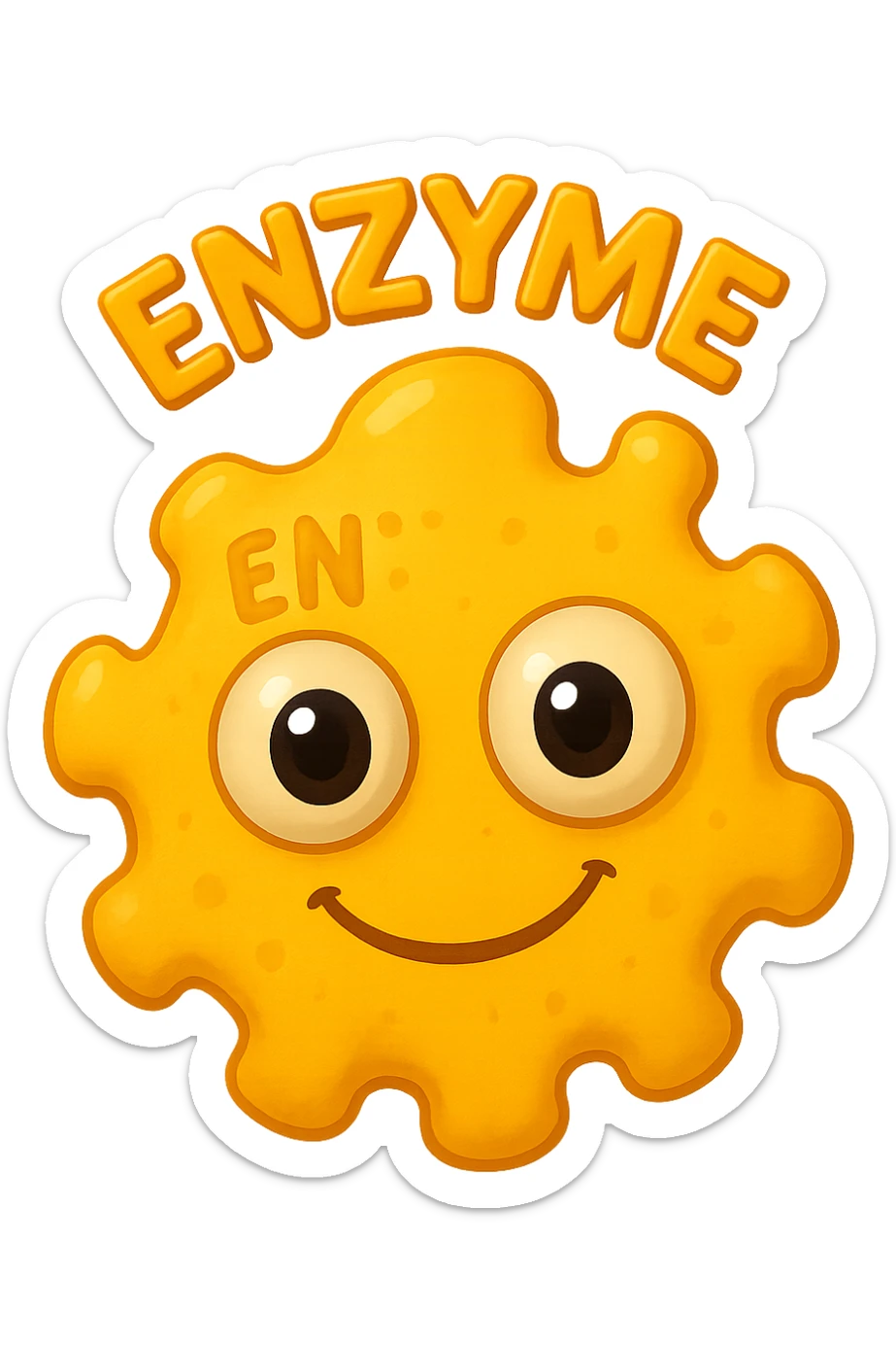 emoji con enzima umano con occhi 3d sticker