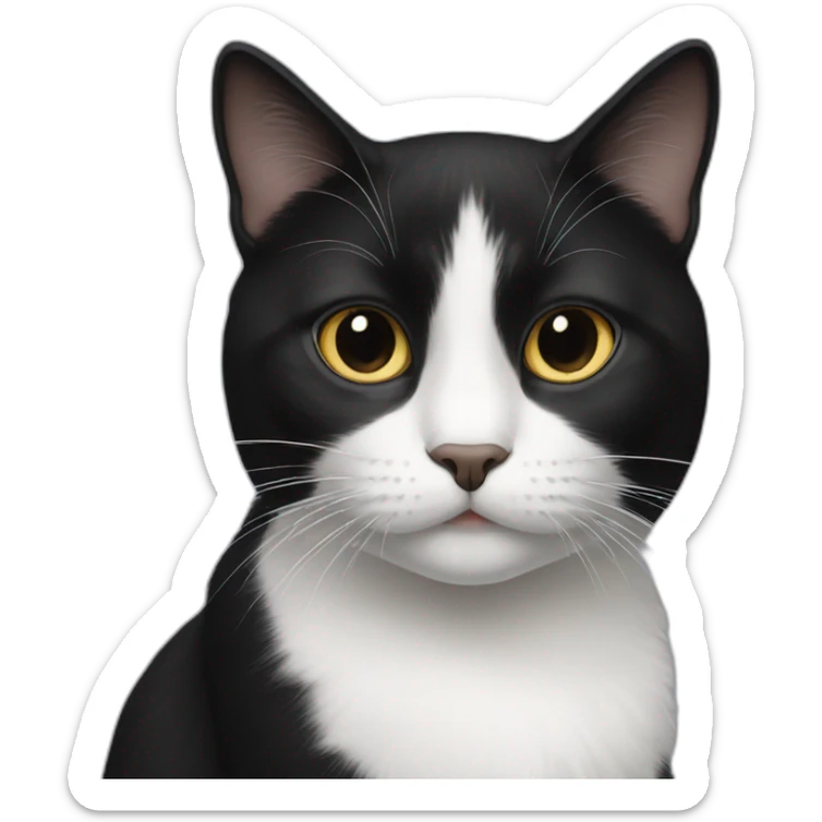 black and white cat sticker