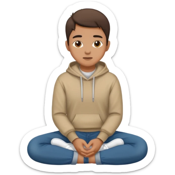 человек сидит на коленях боком sticker