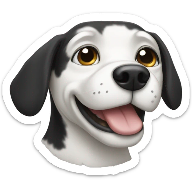 Black white dog sticker
