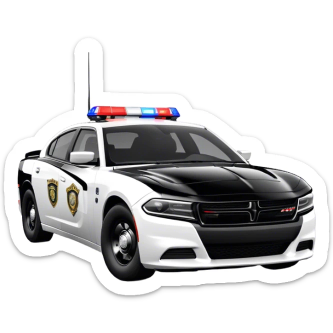 Police Car - Dodge Charger Pursuit (Model Year: 2022) (Iconic colour: Black and white) sticker