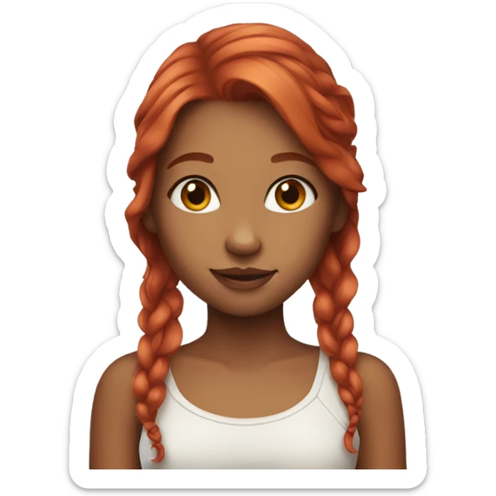 girl with beautiful red hair sticker
