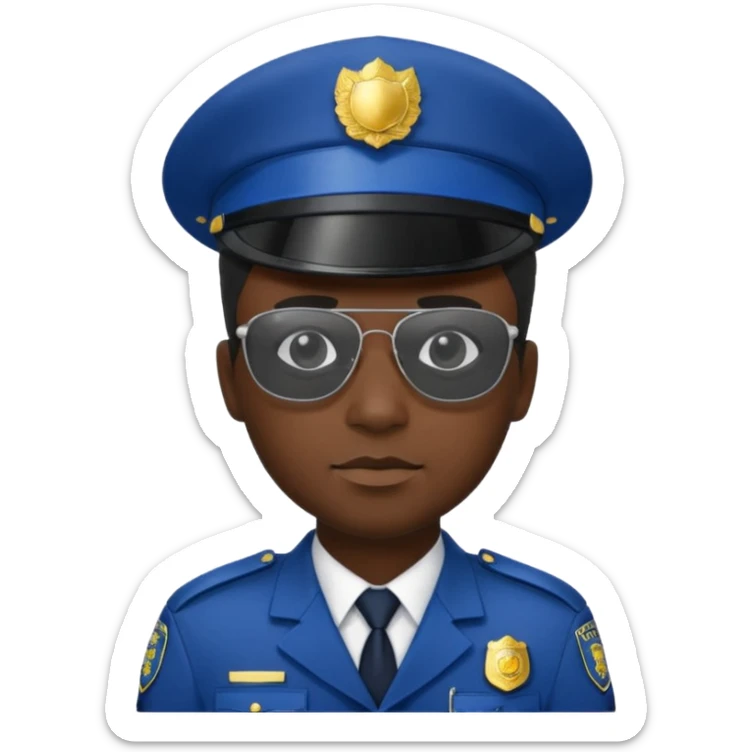 man police black dress with hair style and hats and sun glasses  sticker