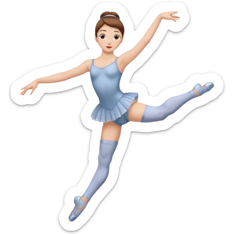 Ballet dancer in over the knee socks, leotard and brown hair sticker