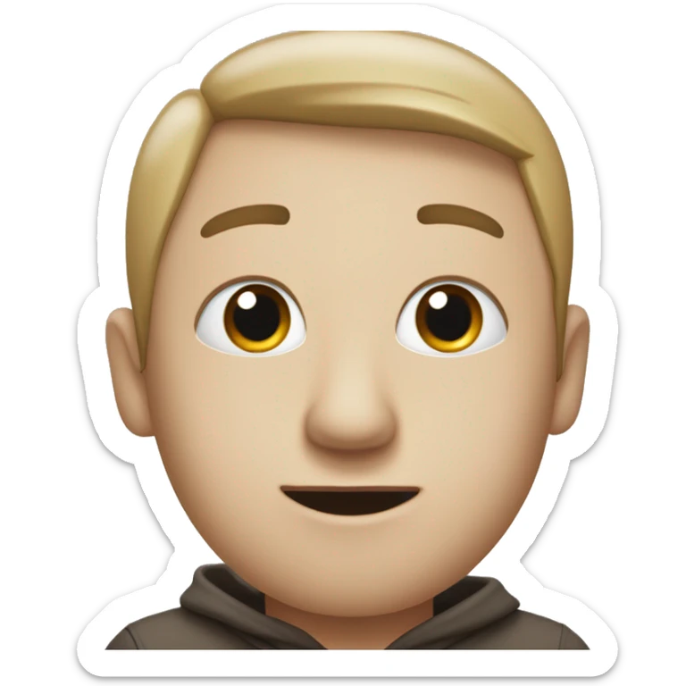 Überraschter Emoji mit einem zuckenden bzw halb geschlossenen Auge und leicht erhöhten Mundwinkeln sticker