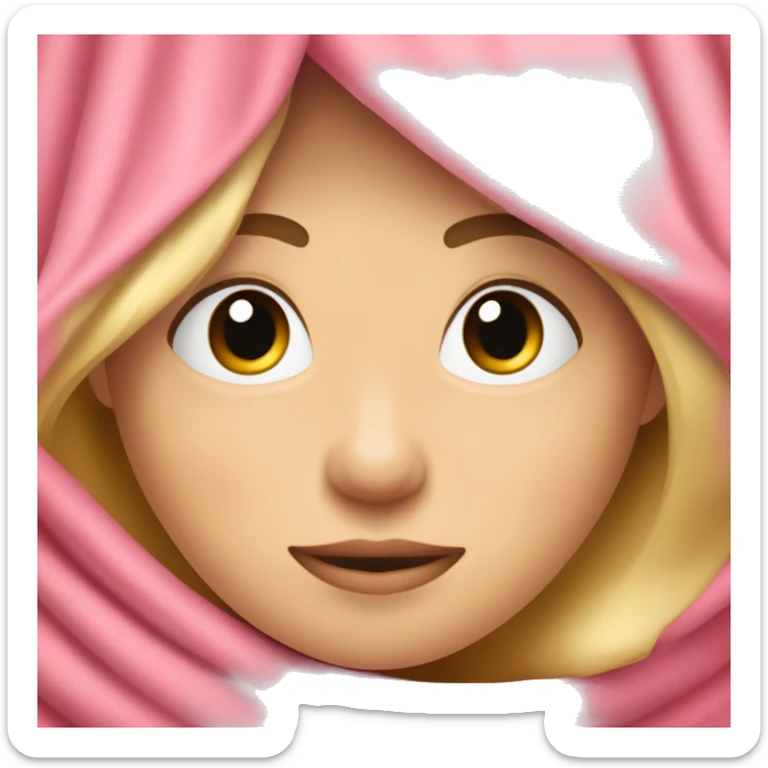 Quiero un emoji de una chica rubia durmiendo con una manta rosa  sticker