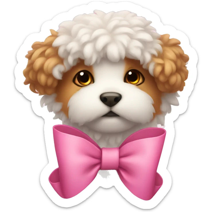 fluffy pink bow sticker