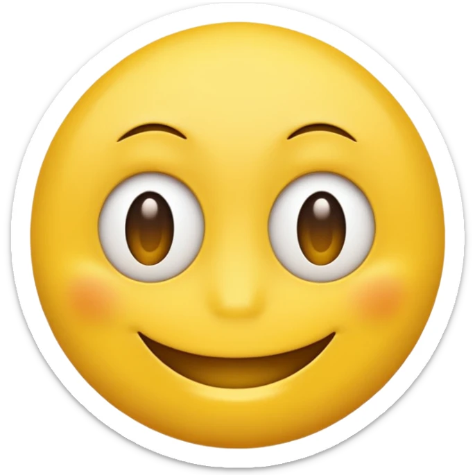 smile emoji where the eyes and mouth are very close together towards the center of the face sticker