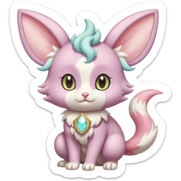  Fey Toony Espurr-Minccino-Skitty-Delcatty-Sprigatito-Purrloin-fusion-hybrid sticker