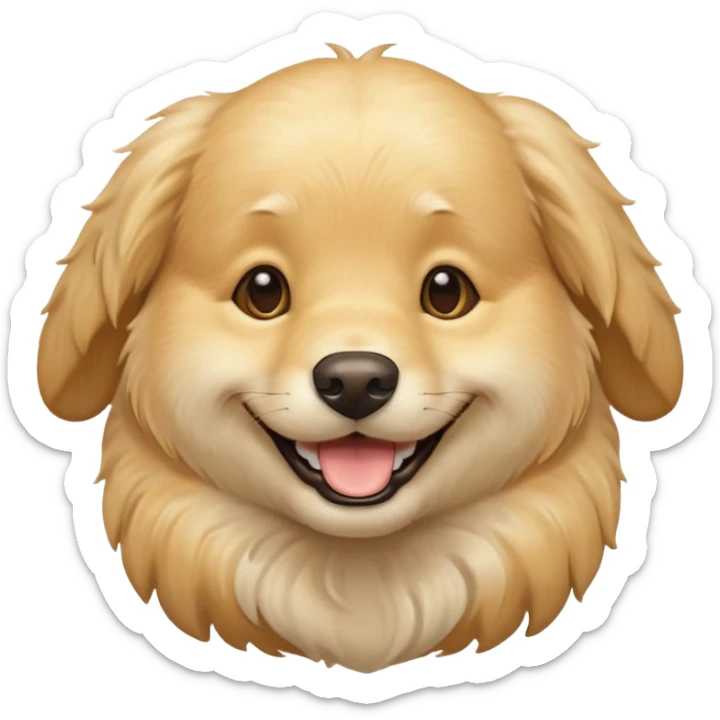 cream golden retriever sticker