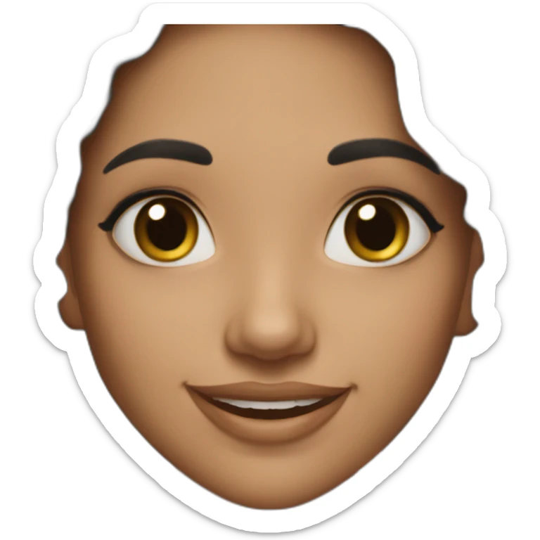 23 year old beautiful girl with long wavy black hair smiling sticker