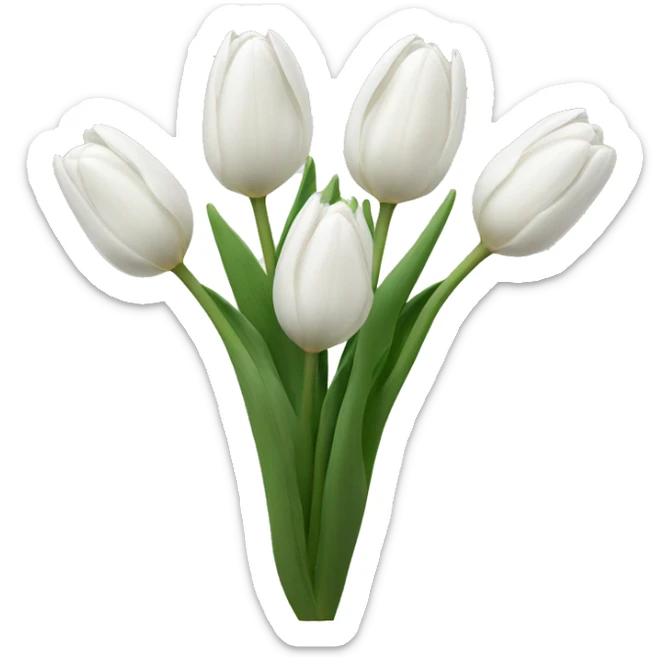 White tulips  sticker