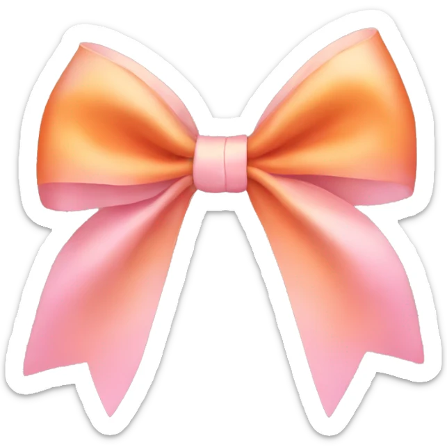 Pastel pink and orange bow   sticker