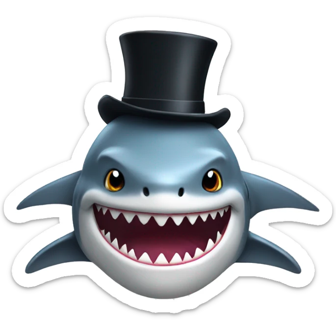 Shark with a top hat sticker