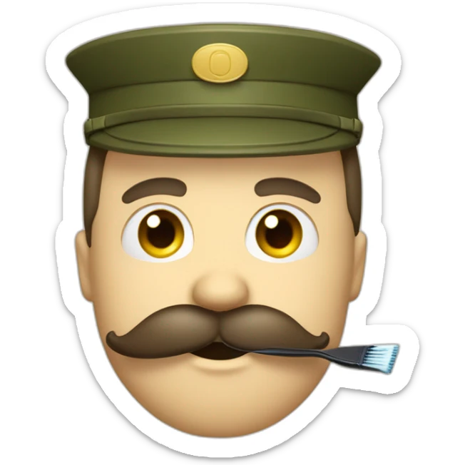Monsieur avec une moustache en brosse à dents et avec un habit militaire  sticker
