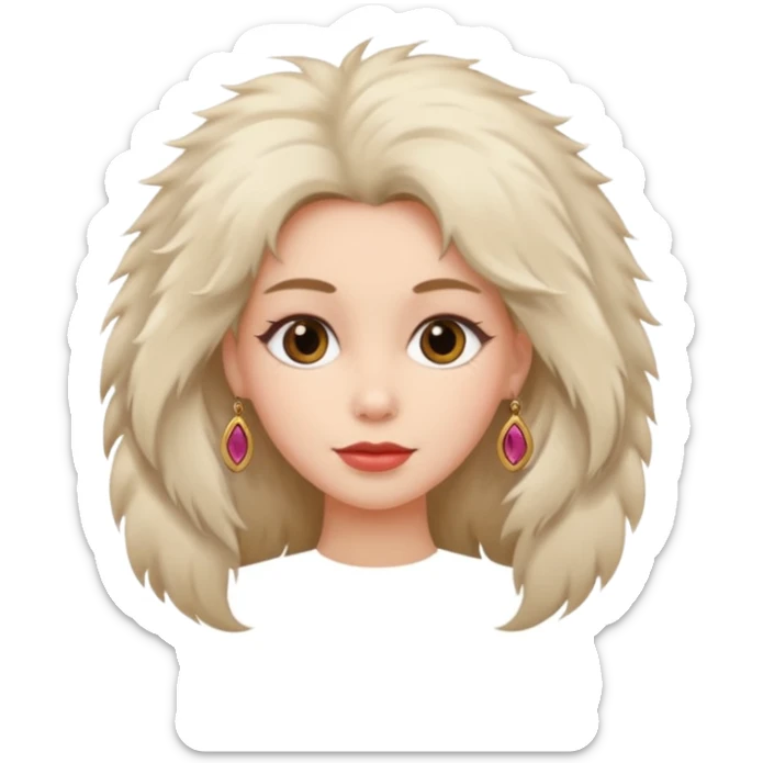 fashionist woman with fur hair clip sticker