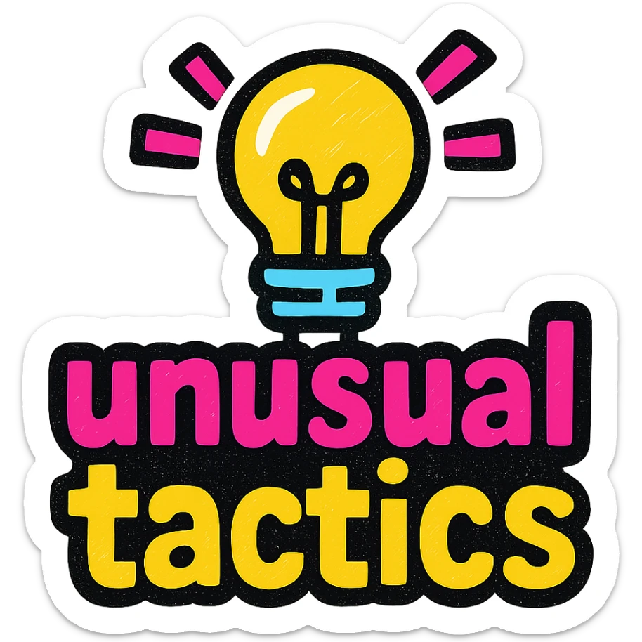 a logo, resembling that of a video tube site, for the text: "unusual tactics" sticker