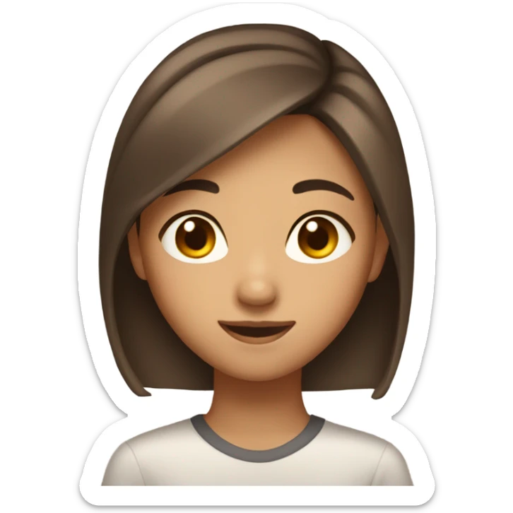 Asian girl with tanned skin and warm brown hair sticker