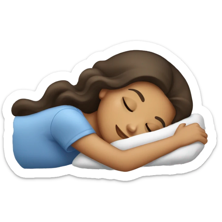 Brunette girl sleeping sticker