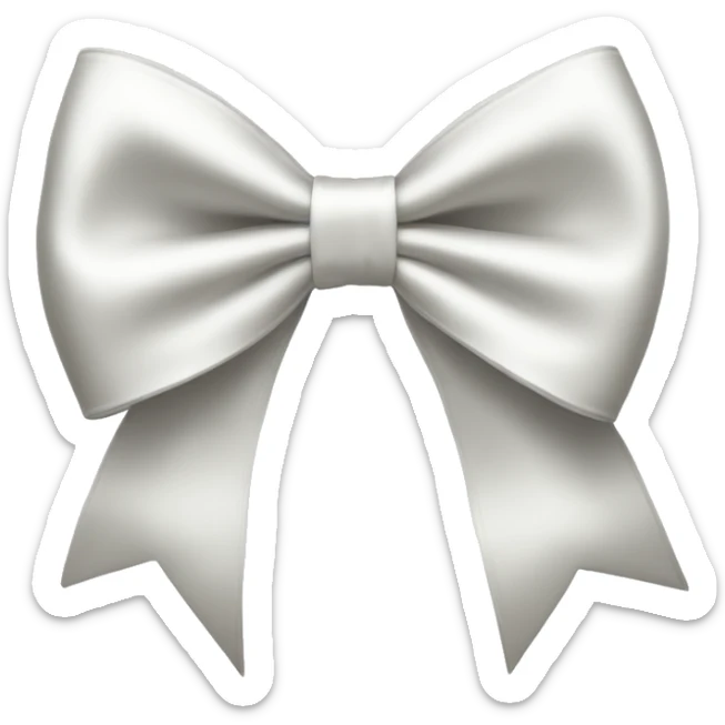white satin bow sticker