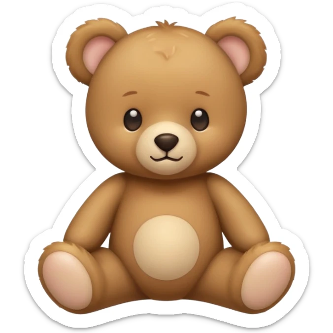 Cute flat-style teddy bear icon for infant daycare. i want to feel safe when see that teddy
 sticker