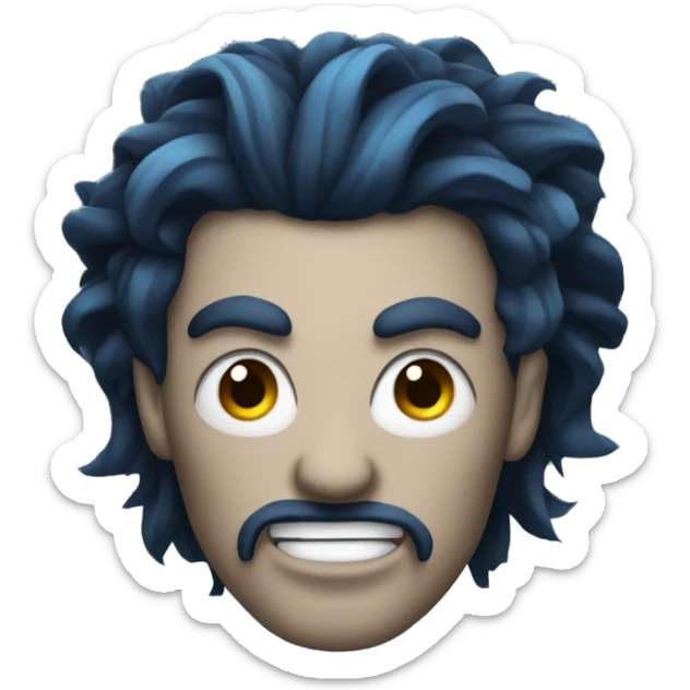 Hades the lord of the underworld, with blue flame hair sticker