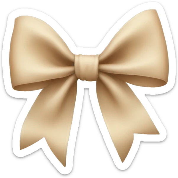Beige bow sticker