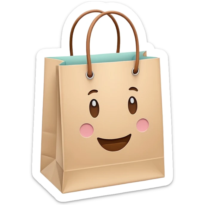 beautiful shopping bag sticker