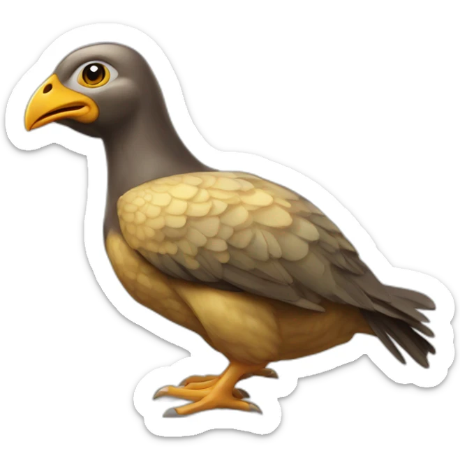 Un poussin qui chevauche un cheval avec les chevauche une tortue sur le dos de la mort sticker