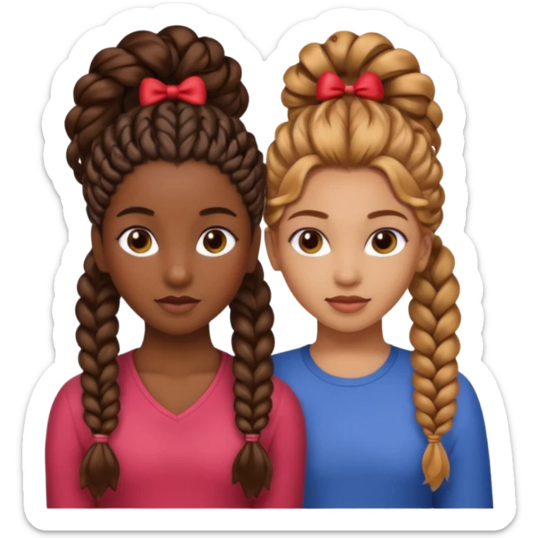 
- Two Brown Girls with Extension Braids:

- One Brown Girl with Hair Up:

- One Mixed Girl with Long Curly Hair:
- One Girl with Long Brunette Roots and Strawberry Blonde Ends: sticker